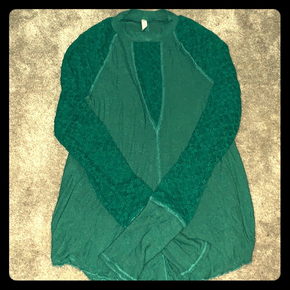 Emerald Green Lace Blouse
